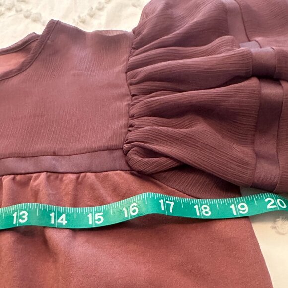 Express Mauve Sheer Panel Flutter Sleeve Blouse Women's Size Medium - Picture 7 of 8